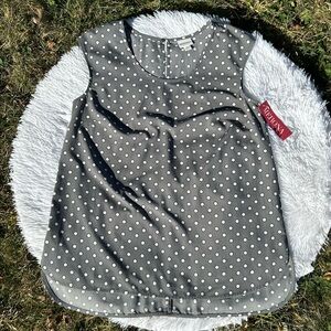 🩶5/$30 Merona Target Gray Geometric Scoop Neck Sleeveless Blouse Size Medium NEW